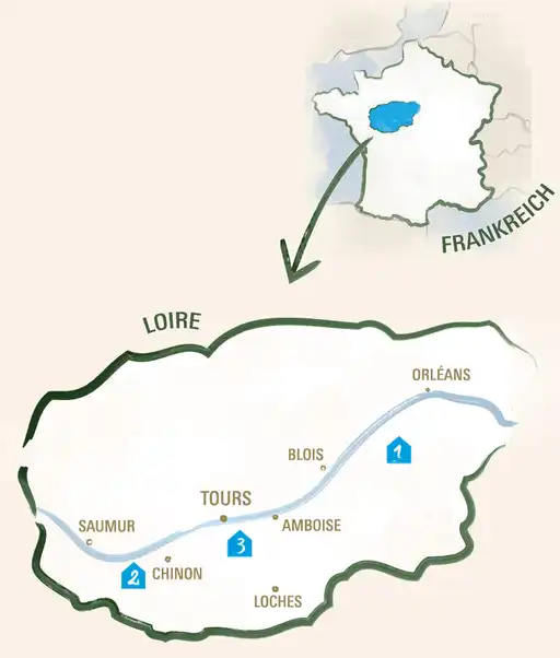 Karte-Loire-Frankreich-Stationen