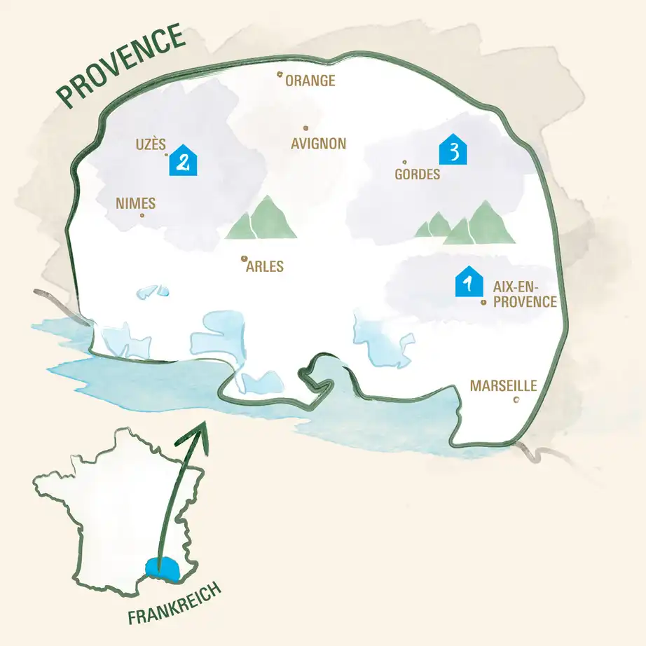 Provence Karte weniger Details