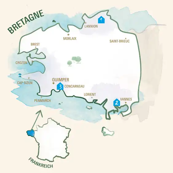 Bretagne Karte mit wenigen Details