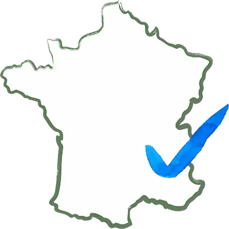 Karte Frankreich mit Haken