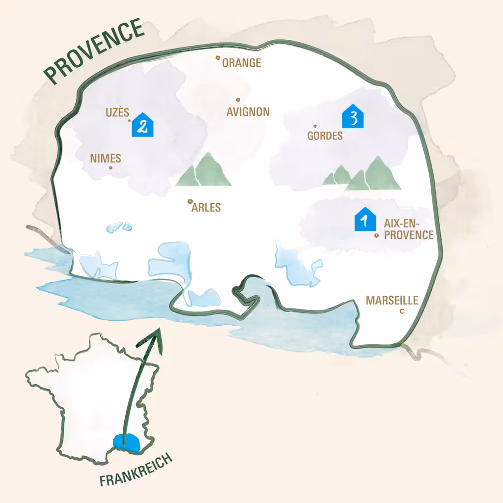 Provence Karte weniger Details