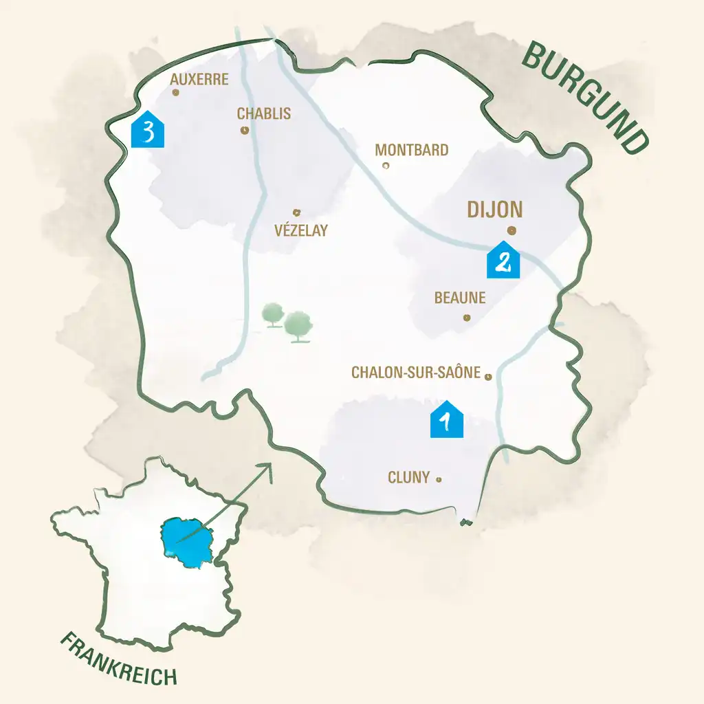 Burgund Karte wenig detailliert 