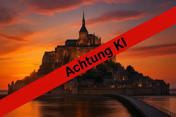 Mont-Saint-Michel in der Normandie (KI generiert)