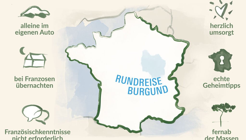 Karte Burgund Urlaub