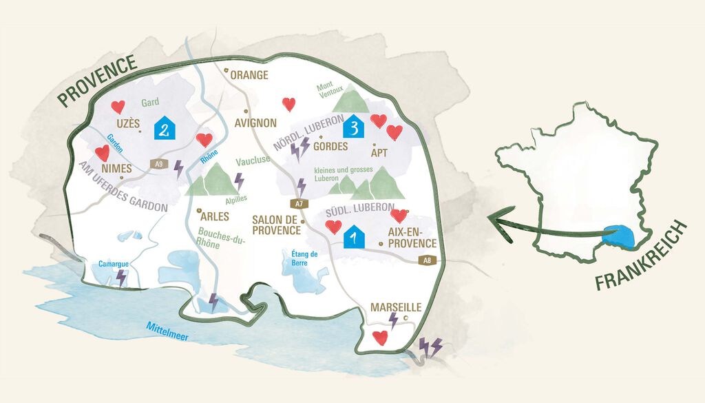 Karte-Provence-Frankreich-Reisziel