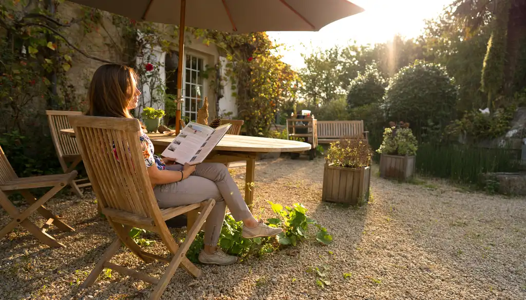 Bretagne-Unterkunft-Terrasse
